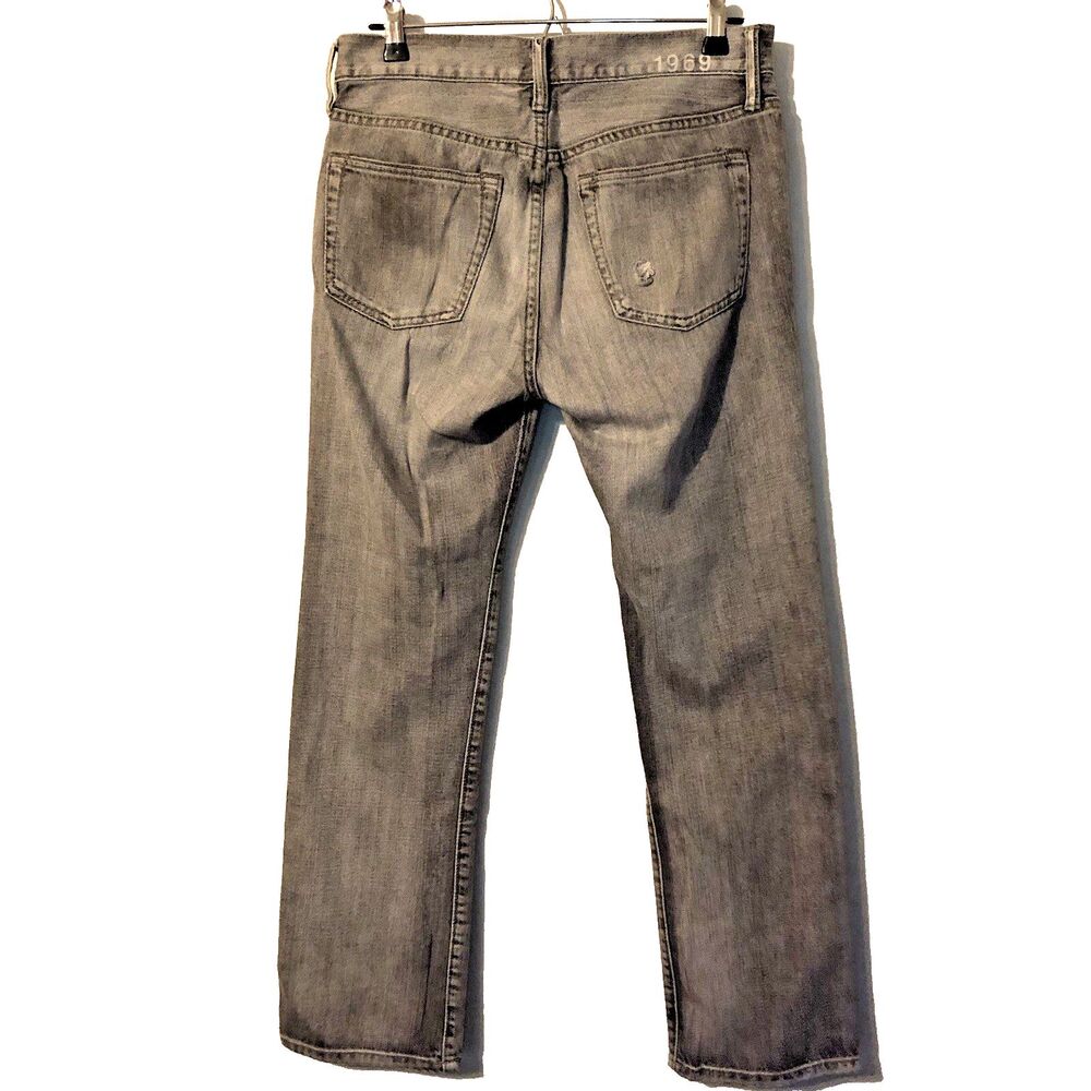Gap Mens Straight Jean 1969 Light Gray Faded Ringspun Denim 100% Cotton 30 x 30 - Picture 2 of 8